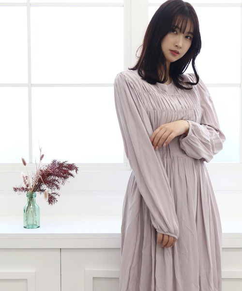 Roomy's（ルーミーズ）の「ウエストシャーリングロングワンピース（ワンピース・レディース・ブラック/ピンク/ベージュ・FREE）」の19枚目の写真