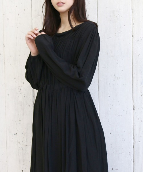 Roomy's（ルーミーズ）の「ウエストシャーリングロングワンピース（ワンピース・レディース・ブラック/ピンク/ベージュ・FREE）」の15枚目の写真