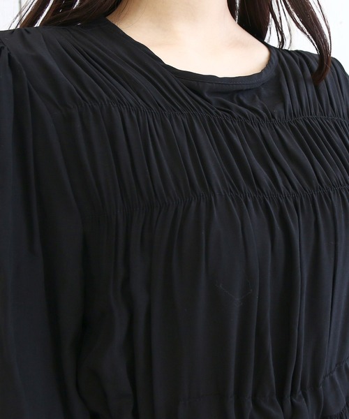 Roomy's（ルーミーズ）の「ウエストシャーリングロングワンピース（ワンピース・レディース・ブラック/ピンク/ベージュ・FREE）」の11枚目の写真