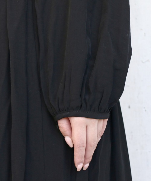 Roomy's（ルーミーズ）の「ウエストシャーリングロングワンピース（ワンピース・レディース・ブラック/ピンク/ベージュ・FREE）」の9枚目の写真