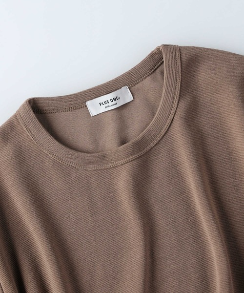 PLUS ONE(プラスワン)の「【PLUS ONE】フライスクルーTシャツ(Tシャツ/カットソー・メンズ・ブラック/グレー/グリーン/ブルー/ベージュ/ホワイト・S/L/XL/M)」の7枚目の写真
