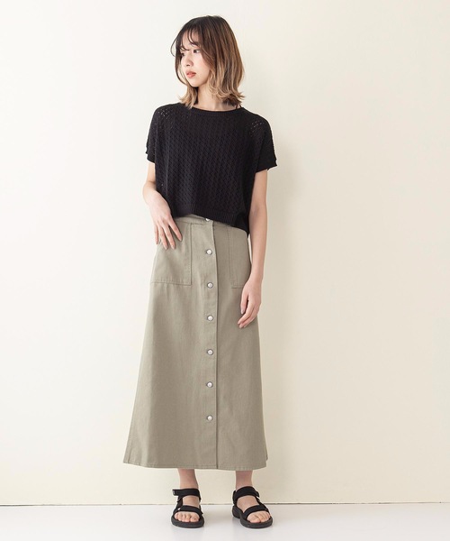 INNOCENT BLUE（イノセントブルー）の「【innocent blue/イノセントブルー】バックレースアップスカート（セミフレアロングスカート）（スカート・レディース・ブルー/サンドベージュ/アイボリー/ワンウォッシュ/カーキ/ブラック・MEDIUM）」の22枚目の写真