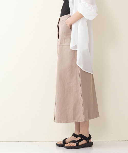 INNOCENT BLUE（イノセントブルー）の「【innocent blue/イノセントブルー】バックレースアップスカート（セミフレアロングスカート）（スカート・レディース・ブルー/サンドベージュ/アイボリー/ワンウォッシュ/カーキ/ブラック・MEDIUM）」の16枚目の写真