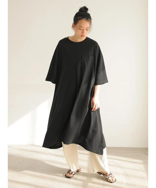 AMERICAN HOLIC（アメリカンホリック）の「ポケット付きカットフレアワンピース（ワンピース・レディース・ブラック/ライトイエロー/オフホワイト/カーキ・MEDIUM/LARGE）」の6枚目の写真