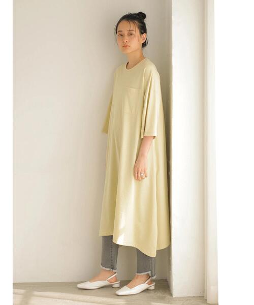 AMERICAN HOLIC（アメリカンホリック）の「ポケット付きカットフレアワンピース（ワンピース・レディース・ブラック/ライトイエロー/オフホワイト/カーキ・MEDIUM/LARGE）」の9枚目の写真