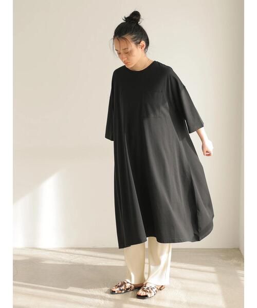 AMERICAN HOLIC（アメリカンホリック）の「ポケット付きカットフレアワンピース（ワンピース・レディース・ブラック/ライトイエロー/オフホワイト/カーキ・MEDIUM/LARGE）」の16枚目の写真