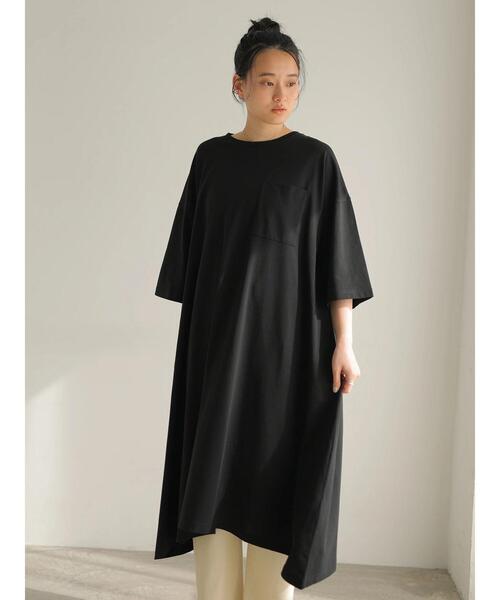 AMERICAN HOLIC（アメリカンホリック）の「ポケット付きカットフレアワンピース（ワンピース・レディース・ブラック/ライトイエロー/オフホワイト/カーキ・MEDIUM/LARGE）」の17枚目の写真