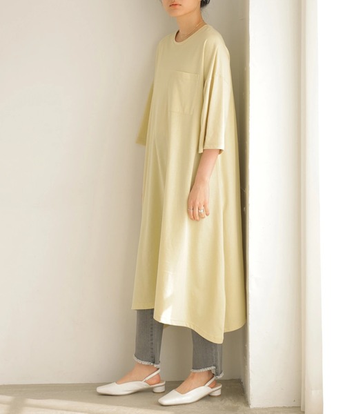 AMERICAN HOLIC（アメリカンホリック）の「ポケット付きカットフレアワンピース（ワンピース・レディース・ブラック/ライトイエロー/オフホワイト/カーキ・MEDIUM/LARGE）」の4枚目の写真