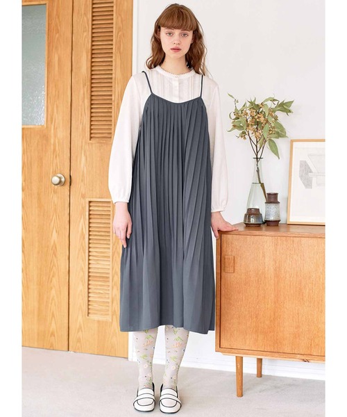 シロップ.(シロップ.)の「チュニックにもなる プリーツキャミワンピ(ワンピース・レディース・チョコ/グレー・X-LARGE/MEDIUM/SMALL/LARGE/XX-LARGE)」の7枚目の写真