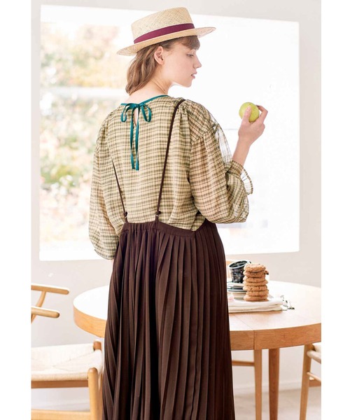 シロップ.(シロップ.)の「チュニックにもなる プリーツキャミワンピ(ワンピース・レディース・チョコ/グレー・X-LARGE/MEDIUM/SMALL/LARGE/XX-LARGE)」の10枚目の写真