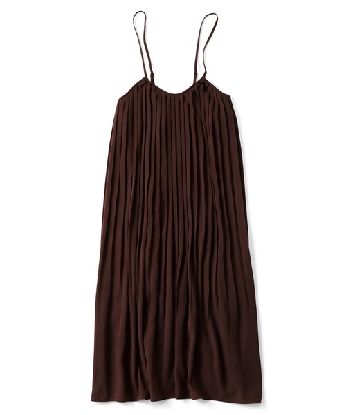 シロップ.(シロップ.)の「チュニックにもなる プリーツキャミワンピ(ワンピース・レディース・チョコ/グレー・X-LARGE/MEDIUM/SMALL/LARGE/XX-LARGE)」の3枚目の写真