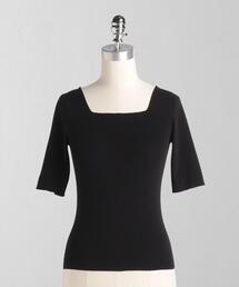 LOEFF | ＜LOEFF（ロエフ）＞ HT CTN スクエアネック リブニット(ニット/セーター)