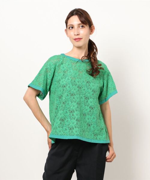 FELLINI（フェリーニ）の「レースブラウス（シャツ/ブラウス・レディース・レッド/グリーン・M）」の2枚目の写真