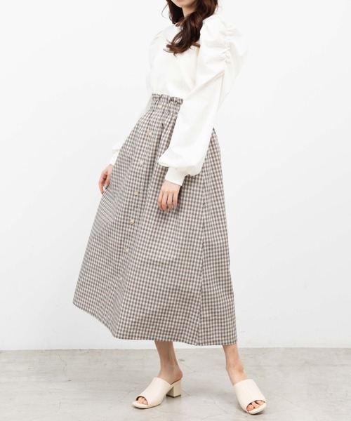 WEGO（ウィゴー）の「WEGO/前ボタンロングスカート（スカート・レディース・オフホワイト/ベージュ系その他・FREE）」の6枚目の写真