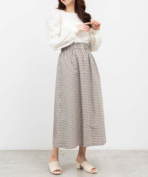 WEGO（ウィゴー）の「WEGO/前ボタンロングスカート（スカート・レディース・オフホワイト/ベージュ系その他・FREE）」の5枚目の写真