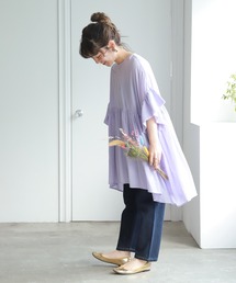 studio CLIP | 【低身長向けアイテム/WEB限定】ギャザーワイドチュニック(シャツ/ブラウス)