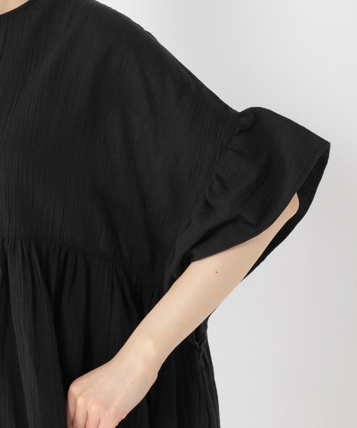 studio CLIP（スタディオクリップ）の「【低身長向けアイテム/WEB限定】ギャザーワイドチュニック（シャツ/ブラウス・レディース・ブラック/ラベンダー/オフホワイト/イエロー/グリーン/パープル/ブラウン・FREE）」の20枚目の写真