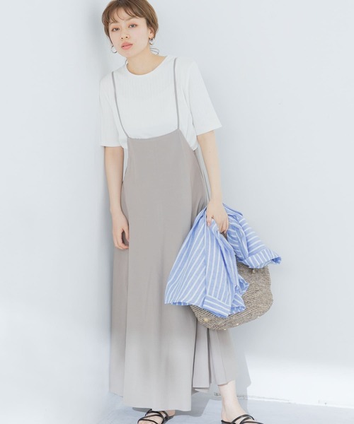 URBAN RESEARCH Sonny Label（アーバンリサーチサニーレーベル）の「リネン混サス付きフレアワンピース（ワンピース・レディース・ベージュ系その他/ブラック/キャメル・FREE）」の3枚目の写真