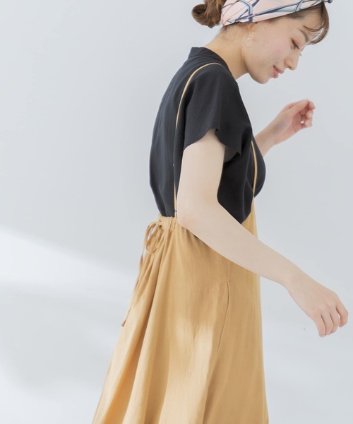 URBAN RESEARCH Sonny Label（アーバンリサーチサニーレーベル）の「リネン混サス付きフレアワンピース（ワンピース・レディース・ベージュ系その他/ブラック/キャメル・FREE）」の5枚目の写真