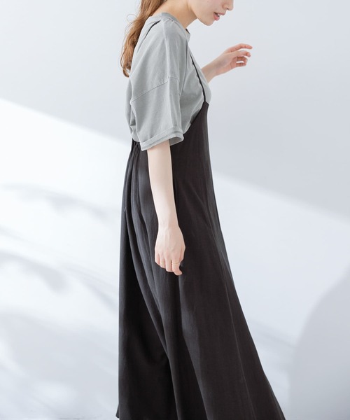 URBAN RESEARCH Sonny Label（アーバンリサーチサニーレーベル）の「リネン混サス付きフレアワンピース（ワンピース・レディース・ベージュ系その他/ブラック/キャメル・FREE）」の8枚目の写真