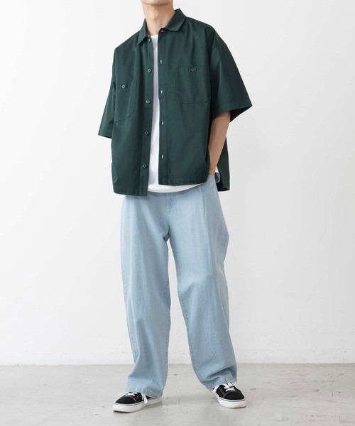 WEGO(ウィゴー)の「WEGO/半袖ワークシャツ(シャツ/ブラウス・メンズ・ホワイト/ブラック/ダークグリーン/ベージュ/その他1/その他2・MEDIUM/LARGE)」の7枚目の写真