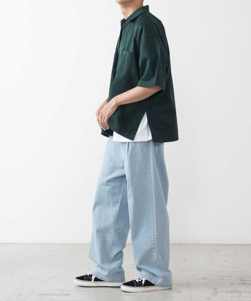 WEGO(ウィゴー)の「WEGO/半袖ワークシャツ(シャツ/ブラウス・メンズ・ホワイト/ブラック/ダークグリーン/ベージュ/その他1/その他2・MEDIUM/LARGE)」の8枚目の写真