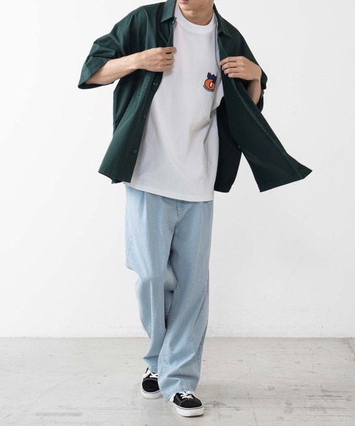 WEGO(ウィゴー)の「WEGO/半袖ワークシャツ(シャツ/ブラウス・メンズ・ホワイト/ブラック/ダークグリーン/ベージュ/その他1/その他2・MEDIUM/LARGE)」の9枚目の写真