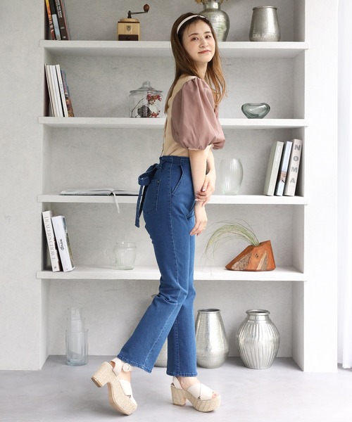 Cherie chuu（シェリーチュウ）の「【Cherie chuu】バックリボン袖コンシャスサマーニット（ニット/セーター・レディース・ブラック/ベージュ/ピンクベージュ・FREE）」の14枚目の写真