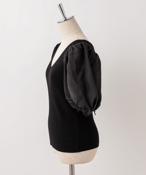 Cherie chuu（シェリーチュウ）の「【Cherie chuu】バックリボン袖コンシャスサマーニット（ニット/セーター・レディース・ブラック/ベージュ/ピンクベージュ・FREE）」の18枚目の写真