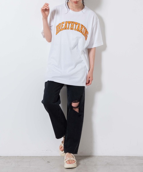 WEGO（ウィゴー）の「WEGO/カレッジロゴプリントTシャツ（Tシャツ/カットソー・レディース・オートミール/ホワイト・MEDIUM/SMALL/X-LARGE/LARGE）」の19枚目の写真