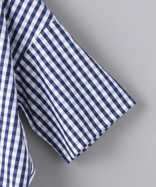 EN ROUTE(アンルート)の「<EN ROUTE(アンルート)> ギンガムチェック×ストライプ バンドカラー ショートスリーブ シャツ(シャツ/ブラウス・メンズ・ブラック/ネイビー・1/2/3)」の7枚目の写真