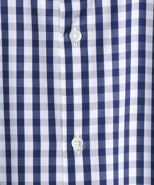 EN ROUTE(アンルート)の「<EN ROUTE(アンルート)> ギンガムチェック×ストライプ バンドカラー ショートスリーブ シャツ(シャツ/ブラウス・メンズ・ブラック/ネイビー・1/2/3)」の4枚目の写真
