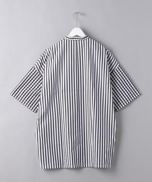 EN ROUTE(アンルート)の「<EN ROUTE(アンルート)> ギンガムチェック×ストライプ バンドカラー ショートスリーブ シャツ(シャツ/ブラウス・メンズ・ブラック/ネイビー・1/2/3)」の11枚目の写真