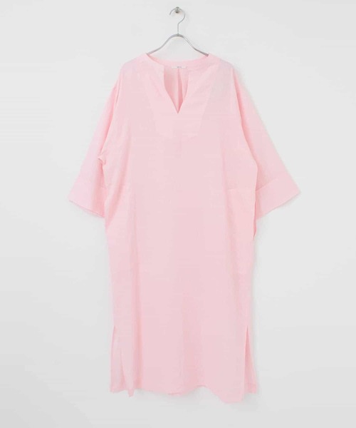 URBAN RESEARCH DOORS(アーバンリサーチドアーズ)の「ORCIVAL LINEN DRESS(ワンピース・レディース・ベージュ/ピンク・1)」の2枚目の写真