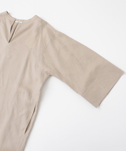 URBAN RESEARCH DOORS(アーバンリサーチドアーズ)の「ORCIVAL LINEN DRESS(ワンピース・レディース・ベージュ/ピンク・1)」の5枚目の写真