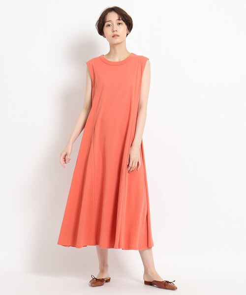 JET(ジェット)の「◆【ウォッシャブル】ドライタッチ天竺フレアワンピース(ワンピース・レディース・ブラック/カーキ/ピンク系・04)」の1枚目の写真