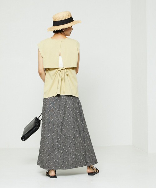 FREAK'S STORE（フリークスストア）の「バックオープンギャザーＴシャツ（Tシャツ/カットソー・レディース・ブルーグリーン/オフホワイト/ブラック/ピンク・ﾌﾘ-）」の8枚目の写真