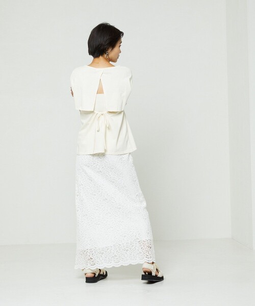 FREAK'S STORE（フリークスストア）の「バックオープンギャザーＴシャツ（Tシャツ/カットソー・レディース・ブルーグリーン/オフホワイト/ブラック/ピンク・ﾌﾘ-）」の16枚目の写真