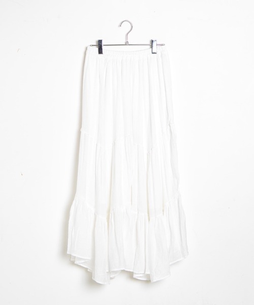 dispark（ディスパーク）の「DISPARK/ランダムティアードロングスカート（スカート・レディース・ホワイト・FREE）」の10枚目の写真