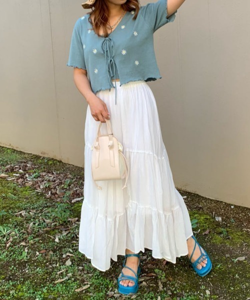 dispark（ディスパーク）の「DISPARK/ランダムティアードロングスカート（スカート・レディース・ホワイト・FREE）」の7枚目の写真