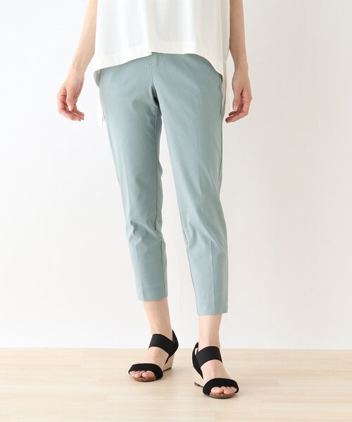 SHOO・LA・RUE（シューラルー）の「◆【SS-4L/3Dスキャン】ひんやり麻混スティックパンツ（その他パンツ・レディース・ライトブルー/イエロー/ブラック/カーキ/ライトベージュ・02/03/04/01/10/05/06）」の4枚目の写真