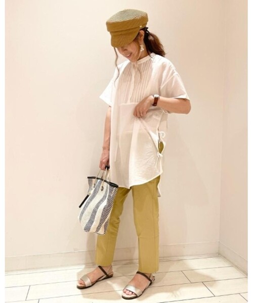 SHOO・LA・RUE（シューラルー）の「◆【SS-4L/3Dスキャン】ひんやり麻混スティックパンツ（その他パンツ・レディース・ライトブルー/イエロー/ブラック/カーキ/ライトベージュ・02/03/04/01/10/05/06）」の14枚目の写真