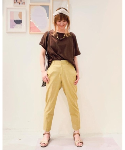 SHOO・LA・RUE（シューラルー）の「◆【SS-4L/3Dスキャン】ひんやり麻混スティックパンツ（その他パンツ・レディース・ライトブルー/イエロー/ブラック/カーキ/ライトベージュ・02/03/04/01/10/05/06）」の13枚目の写真