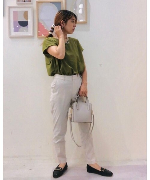 SHOO・LA・RUE（シューラルー）の「◆【SS-4L/3Dスキャン】ひんやり麻混スティックパンツ（その他パンツ・レディース・ライトブルー/イエロー/ブラック/カーキ/ライトベージュ・02/03/04/01/10/05/06）」の20枚目の写真