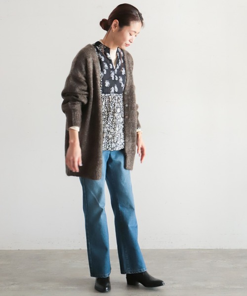 NOMBRE IMPAIR◆Flower&Paisley/スキッパーブラウス/F/コットン/BLK/01-1-06-212-1-2-1-1 ノンブルアンペール Flower&Paisley スキッパーブラウス