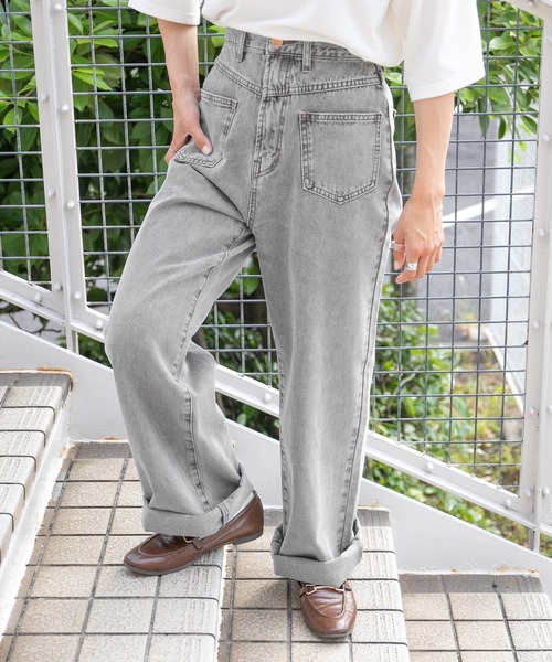 kutir(クティール)の「フロントポケットデニム(デニムパンツ・レディース・ライトグレー/サックスブルー・SMALL/MEDIUM/LARGE)」の3枚目の写真