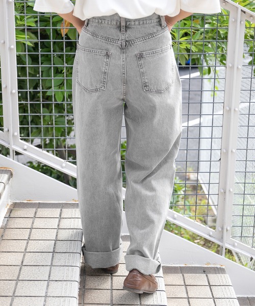 kutir(クティール)の「フロントポケットデニム(デニムパンツ・レディース・ライトグレー/サックスブルー・SMALL/MEDIUM/LARGE)」の4枚目の写真