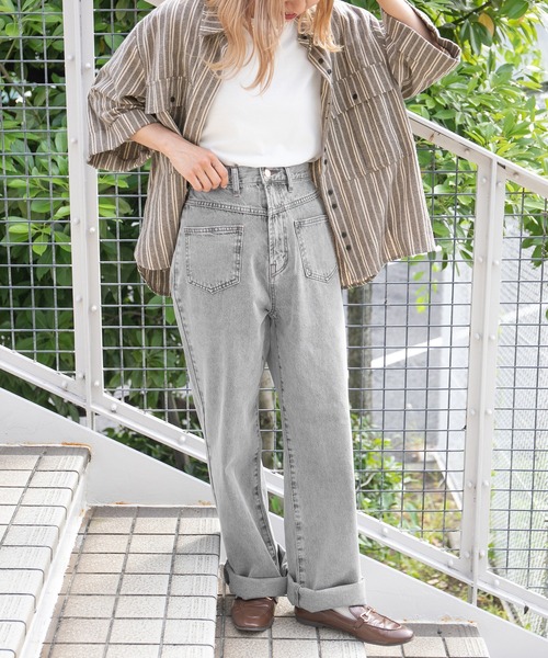 kutir(クティール)の「フロントポケットデニム(デニムパンツ・レディース・ライトグレー/サックスブルー・SMALL/MEDIUM/LARGE)」の6枚目の写真