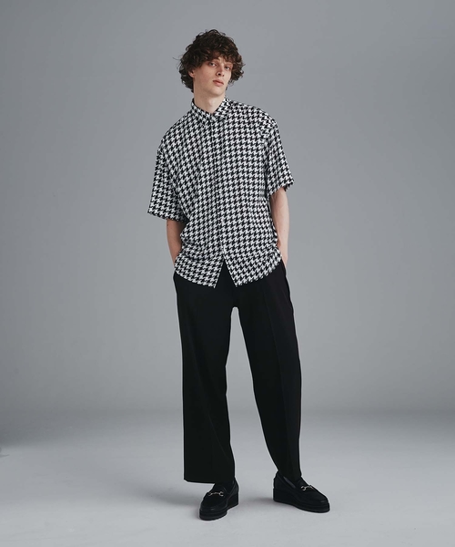 ハウンドトゥースパターン フード付きシャツ　ハイドロゲン ハウンドトゥースパターン フード付きシャツ ハイドロゲン ハウンド