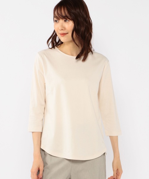 DECOY SINCE 1981（デコイシンスイチキュウハチイチ）の「オーガニックコットンスムースプルオーバー（Tシャツ/カットソー・レディース・ベージュ/オレンジ/ネイビー/ワイン・LL/M/L）」の2枚目の写真